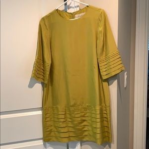 Burberry silk chartreuse dress